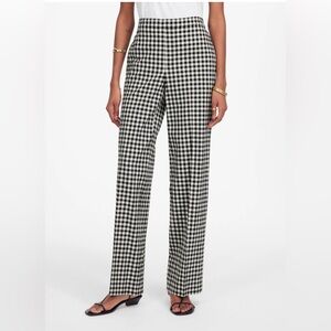 J. Jill Women Stretch Gingham Print Pull-On Pants. High Rise Stretch Pants Sz 12